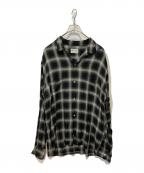 TOWN CRAFTタウンクラフト）の古着「60S LOOP COLLAR SHIRTS」｜ブラック×グレー