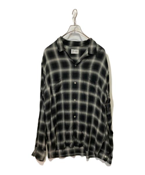 TOWN CRAFT（タウンクラフト）TOWN CRAFT (タウンクラフト) 60S LOOP COLLAR SHIRTS ブラック×グレー サイズ:Ｌの古着・服飾アイテム