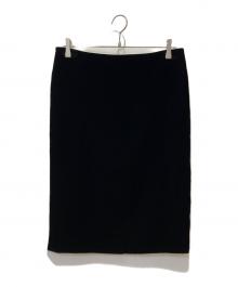 Saint Laurent Paris（サンローランパリ）の古着「ベルベットミディスカート」｜ブラック