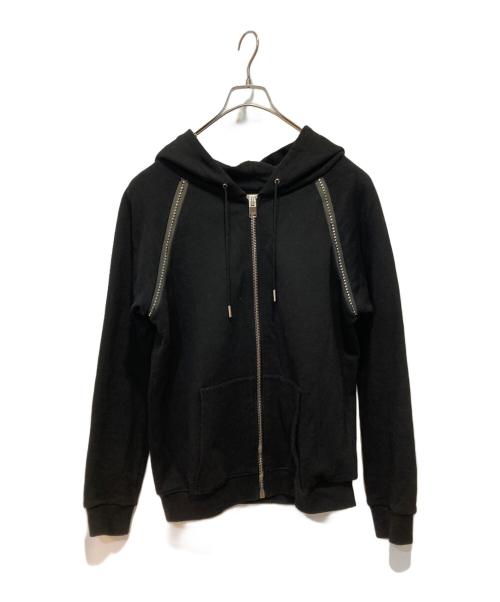Saint Laurent Paris（サンローランパリ）Saint Laurent Paris (サンローランパリ) Studs Zip Up Hoodie ブラック サイズ:Sの古着・服飾アイテム