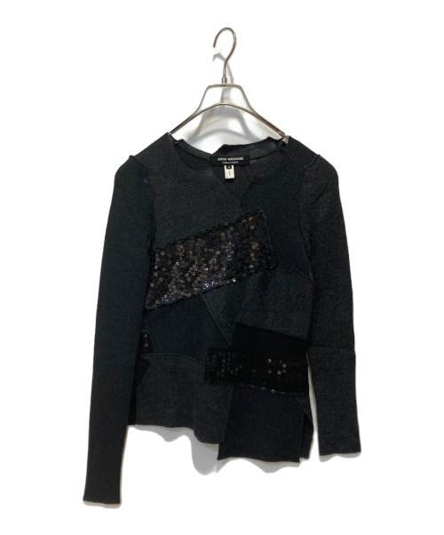 JUNYA WATANABE COMME des GARCONS（ジュンヤワタナベ コムデギャルソン）JUNYA WATANABE COMME des GARCONS ((ジュンヤワタナベ コムデギャルソン) スパンコール切替ニット グレー サイズ:Ｓの古着・服飾アイテム