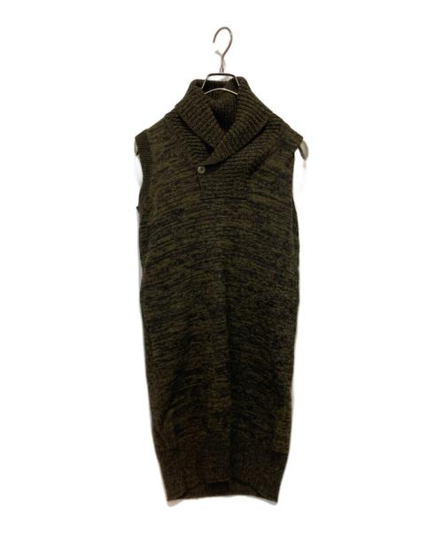 JUNYA WATANABE COMME des GARCONS（ジュンヤワタナベ コムデギャルソン）JUNYA WATANABE COMME des GARCONS ((ジュンヤワタナベ コムデギャルソン) ショールカラーニットベスト ブラウン サイズ:Ｓの古着・服飾アイテム