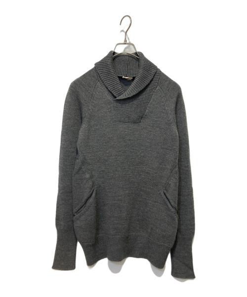 JUNYA WATANABE COMME des GARCONS（ジュンヤワタナベ コムデギャルソン）JUNYA WATANABE COMME des GARCONS ((ジュンヤワタナベ コムデギャルソン) ショールカラーニット グレー サイズ:Ｓの古着・服飾アイテム