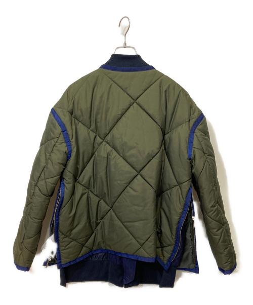 UN3D.（アンスリード）UN3D. (アンスリード) レイヤードキルティングブルゾン カーキ サイズ:36の古着・服飾アイテム