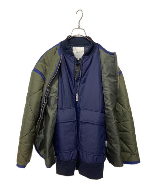 UN3D.（アンスリード）UN3D. (アンスリード) レイヤードキルティングブルゾン カーキ サイズ:36の古着・服飾アイテム