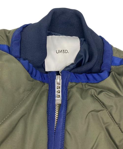 UN3D.（アンスリード）UN3D. (アンスリード) レイヤードキルティングブルゾン カーキ サイズ:36の古着・服飾アイテム