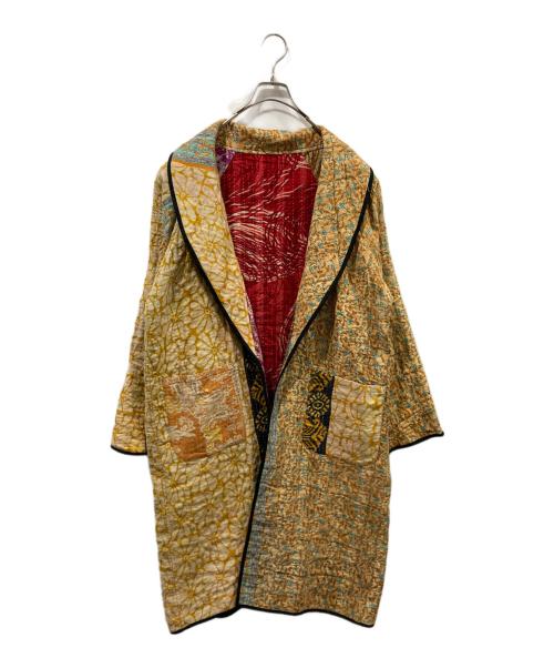 freada（フリーダ）Freada (フリーダ) リバーシブルリメイク刺し子キルトガウン オレンジ サイズ:FREEの古着・服飾アイテム