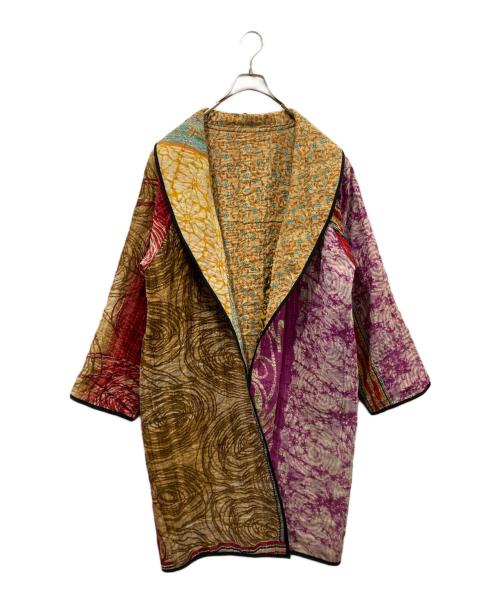 freada（フリーダ）Freada (フリーダ) リバーシブルリメイク刺し子キルトガウン オレンジ サイズ:FREEの古着・服飾アイテム