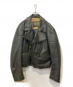 ARMANI JEANSアルマーニジーンズ）の古着「ダブルレザーライダースジャケット」｜ダークブラウン