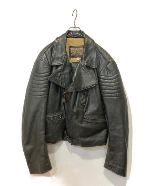 ARMANI JEANS（アルマーニジーンズ）ARMANI JEANS (アルマーニジーンズ) ダブルレザーライダースジャケット ダークブラウン サイズ:52の古着・服飾アイテム