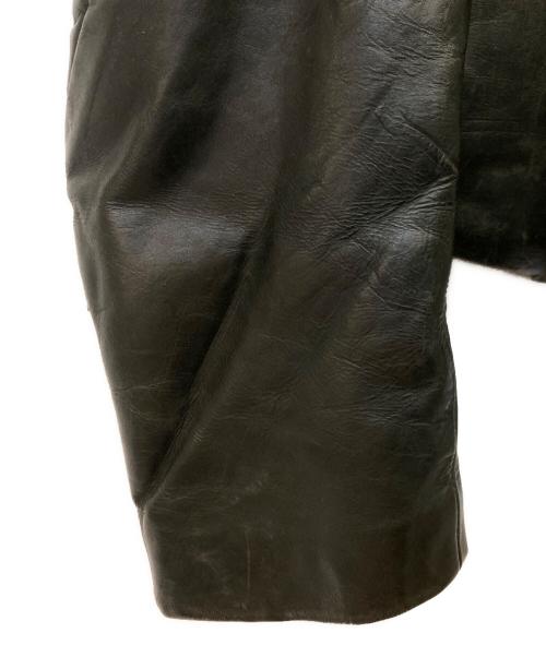 ARMANI JEANS（アルマーニジーンズ）ARMANI JEANS (アルマーニジーンズ) ダブルレザーライダースジャケット ダークブラウン サイズ:52の古着・服飾アイテム