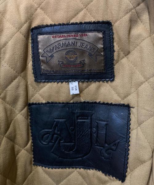 ARMANI JEANS（アルマーニジーンズ）ARMANI JEANS (アルマーニジーンズ) ダブルレザーライダースジャケット ダークブラウン サイズ:52の古着・服飾アイテム