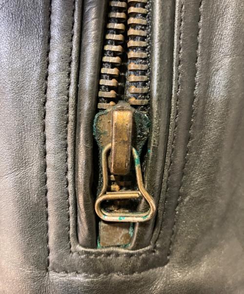 ARMANI JEANS（アルマーニジーンズ）ARMANI JEANS (アルマーニジーンズ) ダブルレザーライダースジャケット ダークブラウン サイズ:52の古着・服飾アイテム