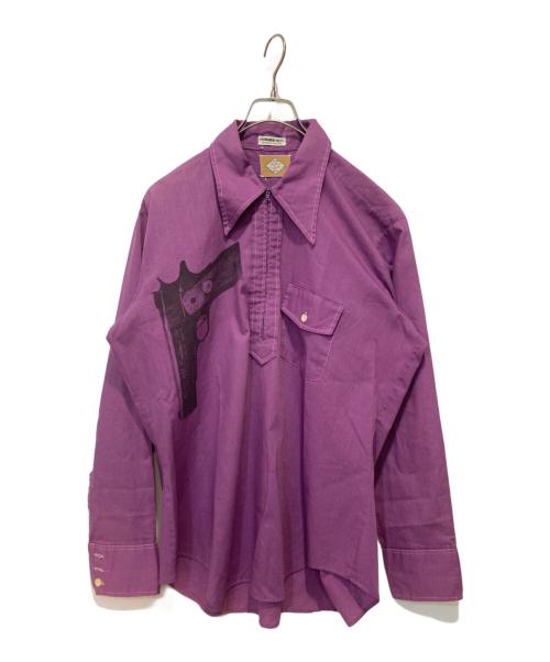 VAM CORT（ー）VAM CORT (ー) ハーフジップシャツ パープル サイズ:Lの古着・服飾アイテム