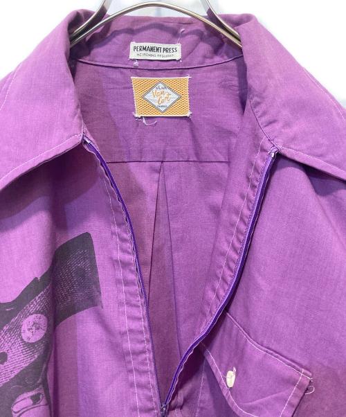 VAM CORT（ー）VAM CORT (ー) ハーフジップシャツ パープル サイズ:Lの古着・服飾アイテム