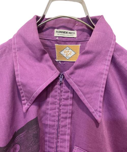 VAM CORT（ー）VAM CORT (ー) ハーフジップシャツ パープル サイズ:Lの古着・服飾アイテム