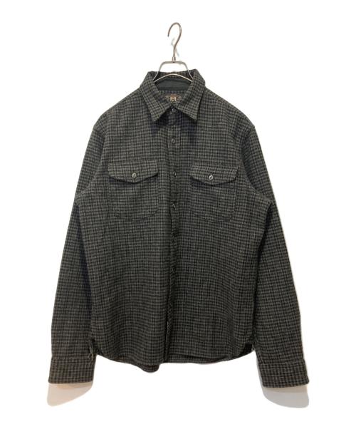 RRL（ダブルアールエル）RRL (ダブルアールエル) ウールチェックシャツ グレー サイズ:Mの古着・服飾アイテム