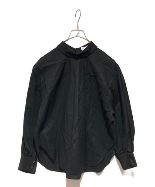 ENFOLD（エンフォルド）ENFOLD (エンフォルド) ギャザースリーブ プルオーバー シャツ ブラック サイズ:Mの古着・服飾アイテム