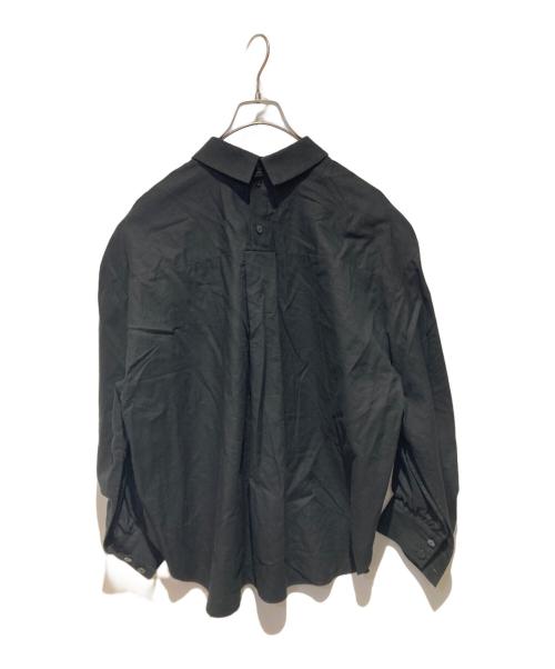 ENFOLD（エンフォルド）ENFOLD (エンフォルド) ギャザースリーブ プルオーバー シャツ ブラック サイズ:Mの古着・服飾アイテム