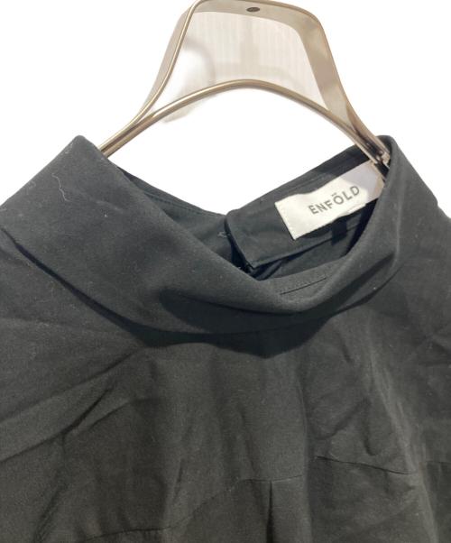 ENFOLD（エンフォルド）ENFOLD (エンフォルド) ギャザースリーブ プルオーバー シャツ ブラック サイズ:Mの古着・服飾アイテム