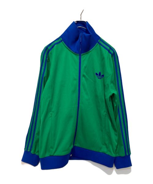 adidas（アディダス）adidas (アディダス) Adicolor Heritage Now トラックジャケット グリーン×ブルー サイズ:２XLの古着・服飾アイテム