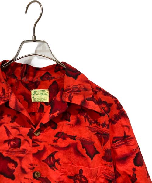 ui maikai（ウイマイカイ）ui maikai (ウイマイカイ) 60’s アロハシャツ レッド×ブラック サイズ:表記無しの古着・服飾アイテム