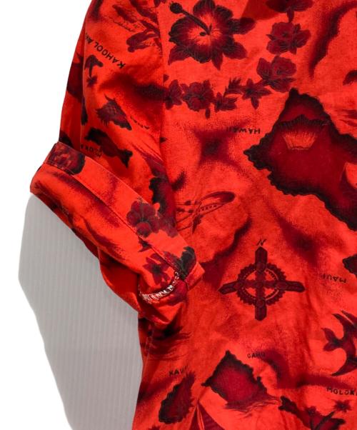 ui maikai（ウイマイカイ）ui maikai (ウイマイカイ) 60’s アロハシャツ レッド×ブラック サイズ:表記無しの古着・服飾アイテム