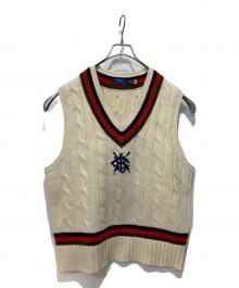 POLO RALPH LAUREN（ポロ・ラルフローレン）の古着「ウールブレンドクリケットセーターベスト」｜ホワイト