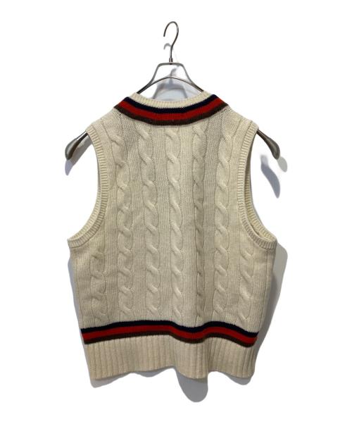 POLO RALPH LAUREN（ポロ・ラルフローレン）POLO RALPH LAUREN (ポロ・ラルフローレン) ウールブレンドクリケットセーターベスト ホワイト サイズ:Lの古着・服飾アイテム