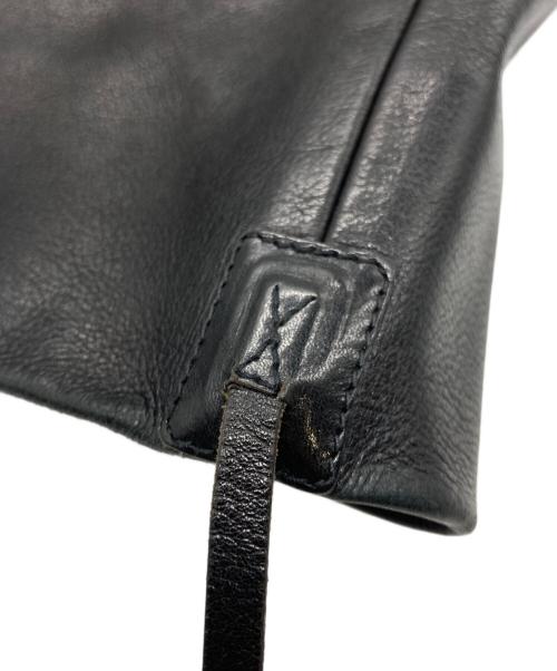 RICK OWENS（リックオウエンス）RICK OWENS (リックオウエンス) レザーショルダーバッグ ブラックの古着・服飾アイテム