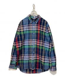 POLO RALPH LAUREN（ポロ・ラルフローレン）の古着「クラシックフィットチェックオックスフォードシャツ」｜ブルー