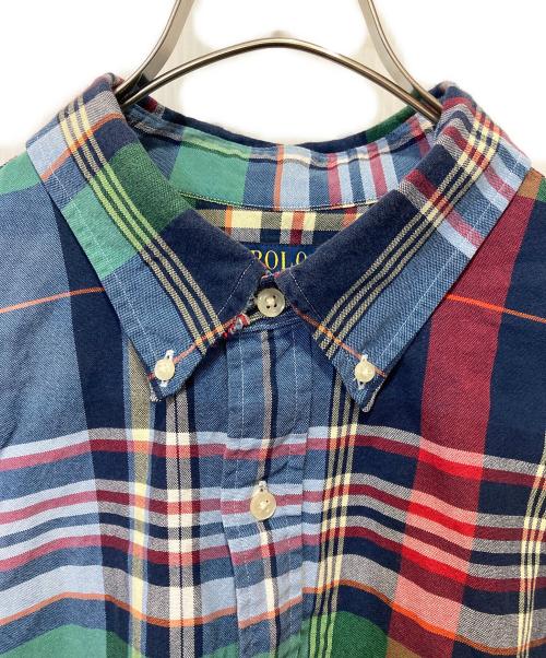 POLO RALPH LAUREN（ポロ・ラルフローレン）POLO RALPH LAUREN (ポロ・ラルフローレン) クラシックフィットチェックオックスフォードシャツ ブルー サイズ:XLの古着・服飾アイテム