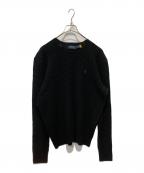 POLO RALPH LAURENポロ・ラルフローレン）の古着「ケーブルニットウールカシミヤセーター」｜ブラック