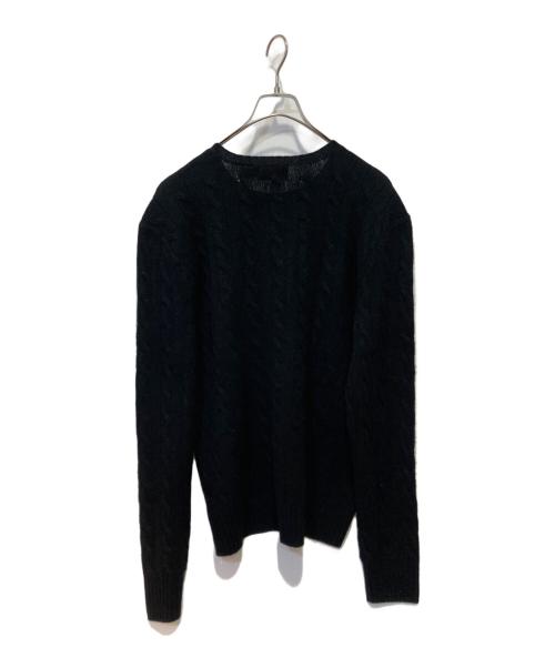 POLO RALPH LAUREN（ポロ・ラルフローレン）POLO RALPH LAUREN (ポロ・ラルフローレン) ケーブルニットウールカシミヤセーター ブラック サイズ:Lの古着・服飾アイテム