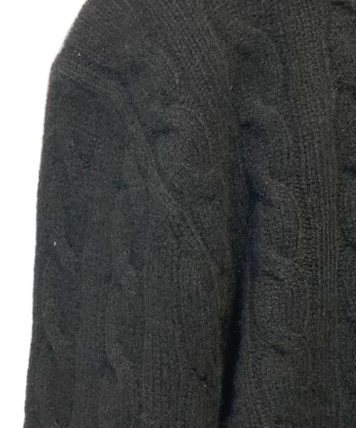 POLO RALPH LAUREN（ポロ・ラルフローレン）POLO RALPH LAUREN (ポロ・ラルフローレン) ケーブルニットウールカシミヤセーター ブラック サイズ:Lの古着・服飾アイテム
