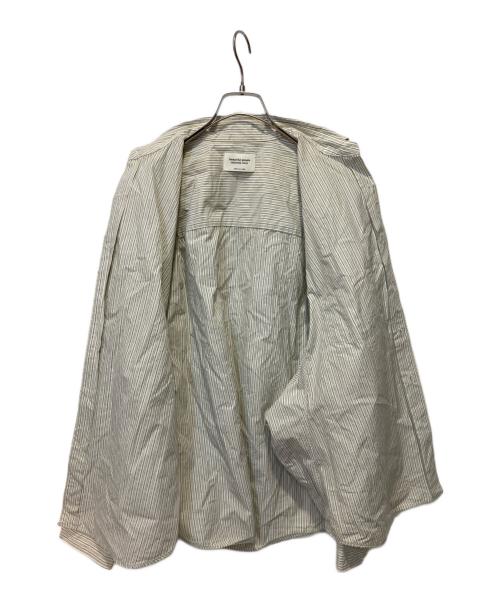 beautiful people（ビューティフルピープル）beautiful people (ビューティフルピープル) FINX COTTON ROUND SHIRTS グリーン×ホワイト サイズ:38の古着・服飾アイテム