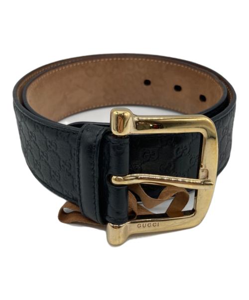 GUCCI（グッチ）GUCCI (グッチ) GGロゴ型押しベルト ブラック サイズ:70/28の古着・服飾アイテム