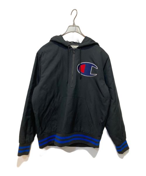 SUPREME（シュプリーム）Supreme (シュプリーム) Champion (チャンピオン) 12FW Pullover Half Zip Anorak Parka ブラック×ブルー サイズ:Sの古着・服飾アイテム