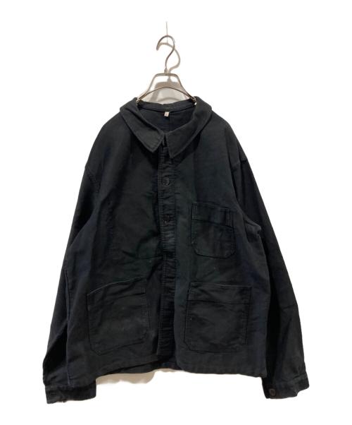 Adolphe Lafont（アドルフラフォン）Adolphe Lafont (アドルフラフォン) ブラックモールスキンカバーオール ブラック サイズ:52の古着・服飾アイテム