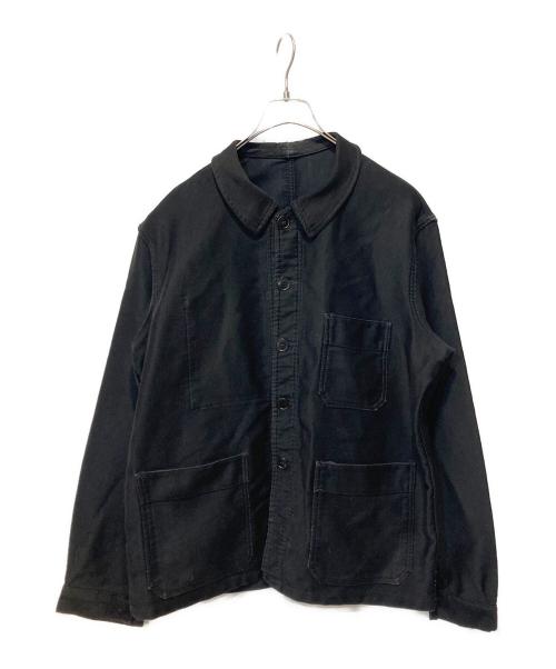 USED（ユーズド）USED (ユーズド) ブラックモールスキンカバーオール ブラック サイズ:不明の古着・服飾アイテム