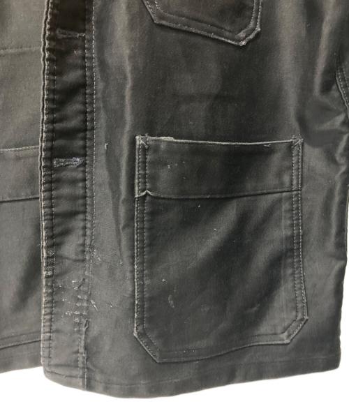 USED（ユーズド）USED (ユーズド) ブラックモールスキンカバーオール ブラック サイズ:不明の古着・服飾アイテム