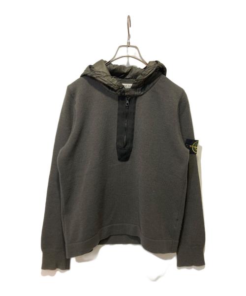 STONE ISLAND（ストーンアイランド）STONE ISLAND (ストーンアイランド) ドッキングハーフジップニット グレー サイズ:Sの古着・服飾アイテム