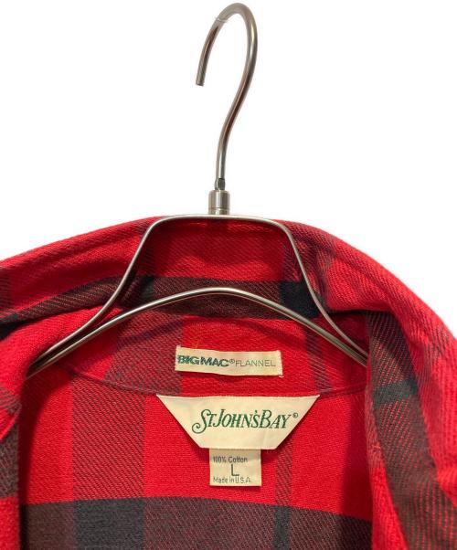 ST JOHN'S BAY（セントジョンズベイ）ST JOHN'S BAY (セントジョンズベイ) big mac (ビッグマック) チェックフランネルシャツ レッド サイズ:Lの古着・服飾アイテム