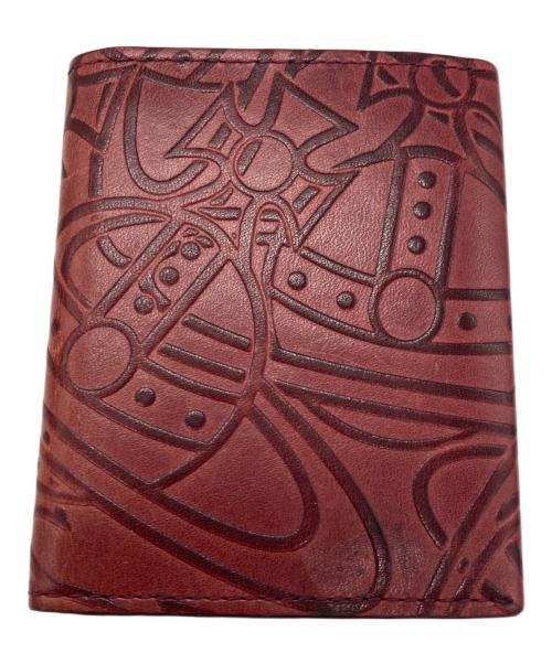 Vivienne Westwood（ヴィヴィアンウエストウッド）Vivienne Westwood (ヴィヴィアンウエストウッド) オーブ型押しパスケース ボルドーの古着・服飾アイテム