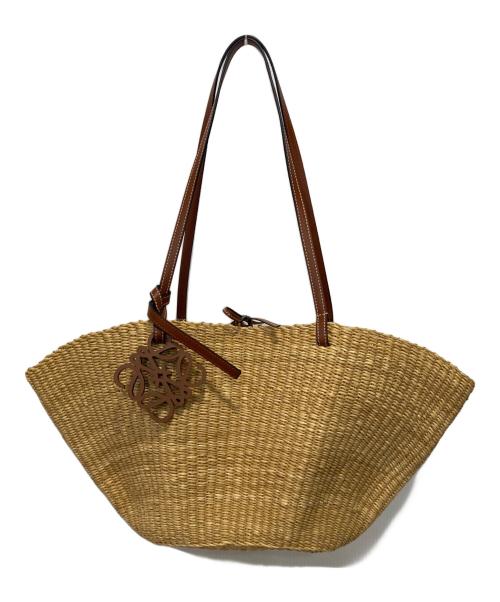 LOEWE（ロエベ）LOEWE (ロエベ) カゴバッグ/シェル バスケット トート スモール ナチュラル×ピーカンの古着・服飾アイテム