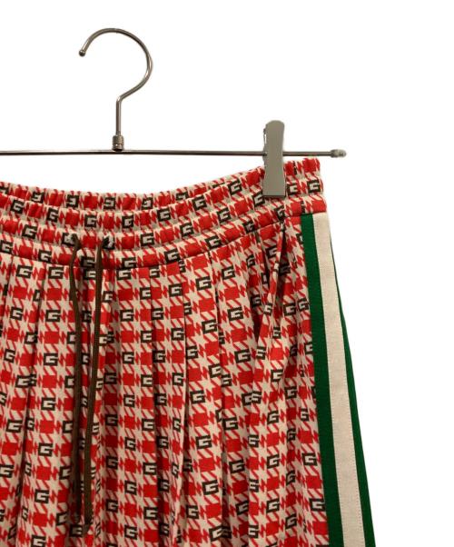 GUCCI（グッチ）GUCCI (グッチ) ジャガード サイドライン プリーツ スカート レッド サイズ:XSの古着・服飾アイテム