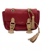 BURBERRY BLUE LABELバーバリーロンドンブルーレーベル）の古着「ショルダーバッグ」｜レッド