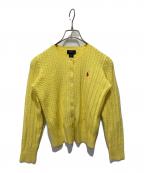 POLO RALPH LAURENポロ・ラルフローレン）の古着「ケーブルクルーネックカーディガン」｜イエロー