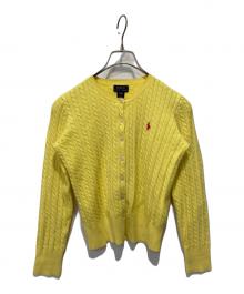 POLO RALPH LAUREN（ポロ・ラルフローレン）の古着「ケーブルクルーネックカーディガン」｜イエロー