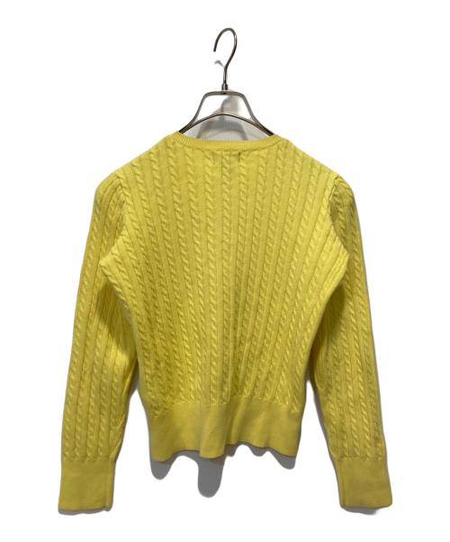 POLO RALPH LAUREN（ポロ・ラルフローレン）POLO RALPH LAUREN (ポロ・ラルフローレン) ケーブルクルーネックカーディガン イエロー サイズ:L（150）の古着・服飾アイテム